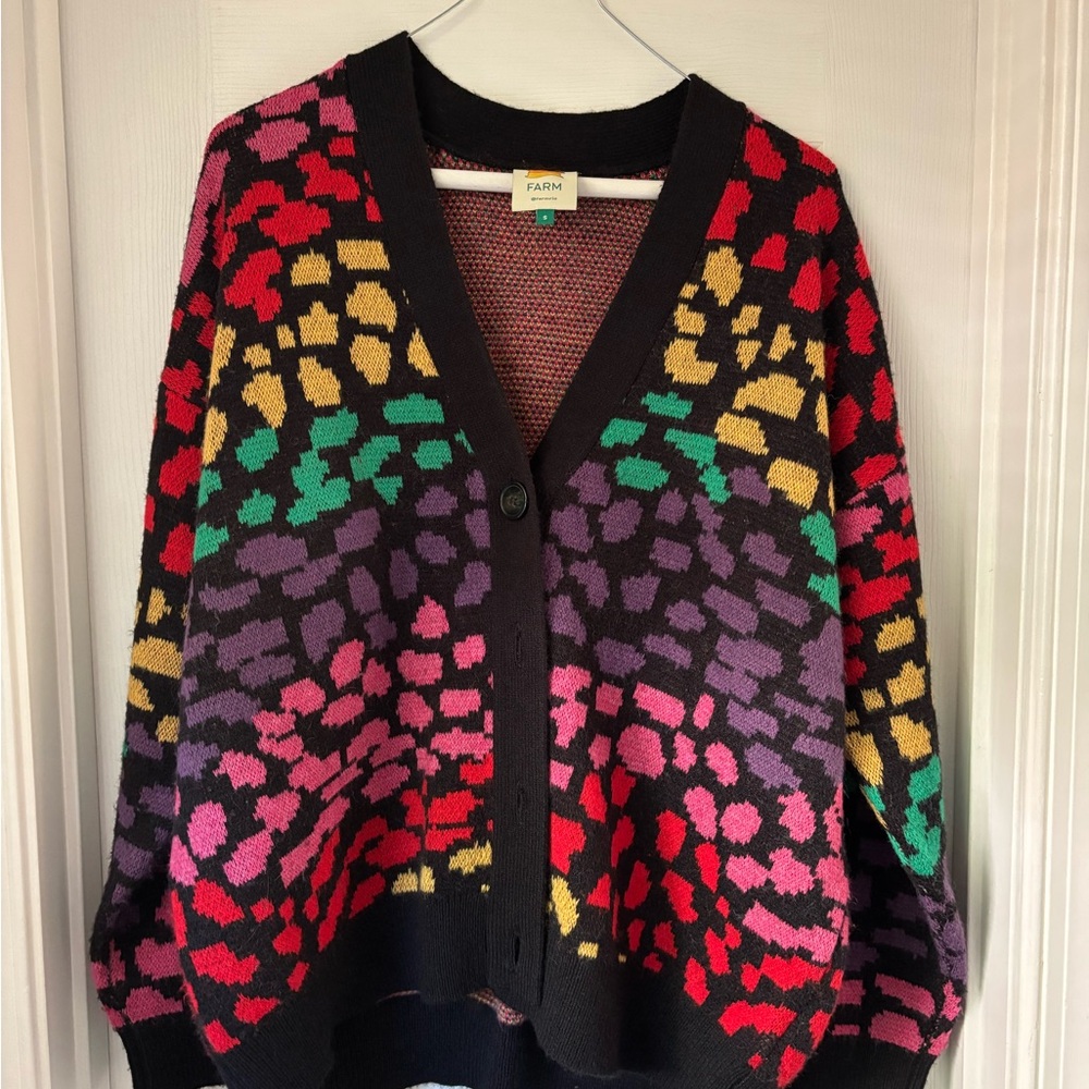 FARM Rio Rainbow Leopard Cardigan - Picture 9 of 11